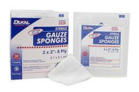 Dukal Gauze Sponge, Cotton Filled, Sterile, 8-Ply, 2" x 2" (Pack of 2400)
