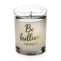 LUNA CANDLE CO. Lemon Scented Jar Candle, 11oz. Glass, Soy Wax, Up to 110 Hours of Burn Time, Aromatherapy, Sugary Sweet Scent, Handcrafted in The USA -Be Brilliant