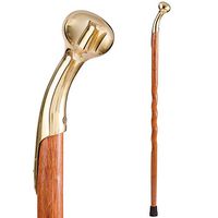 Handcrafted Wood Walking Cane - Made in the USA by Brazos - Twisted Bloodwood Hame Top - 40 Inches