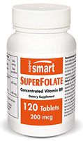 Supersmart - SuperFolate 200 mcg (Quatrefolic ®) - Highly Bioavailable for of Vitamin B9 - Support an Healthy Cardiovascular System | Non-GMO - 120 Tablets