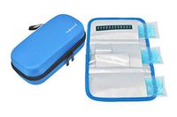 hsheng Insulin Cooler Bag Diabetic Organizer Travel Cooler Pack with 3 Ice Gel Pack (Blue)