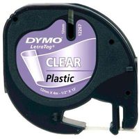 Dymo LetraTag Plastic Label Tape, 12 mm x 4 m Roll - Clear