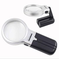 Lighted Magnifying Glass,Handheld Reading Magnifier for Small Print, Map, Coins and Jewelry Batteries not Included Christmas Elder Gift Cyber Monday(Brown)