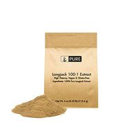 100% Pure Longjack Extract Powder, 4oz, 2400 mg Tongkat Ali Supplement, Highest Potency (100:1) Eurycoma longifolia, Vegan, Gluten-Free, Filler-Free, Eco-Friendly Packaging