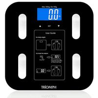 Triomph Body Fat Scale, Digital Bathroom Scale Body Composition Analyzer with Backlit LCD for Body Weight, Fat, Water, Muscle, BMI, Bone Mass and Calorie, 10 Users, 400 lbs Fat Loss Monitor, Black