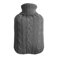 Knitted Hot Water Bag Cover, Cold-Proof Winter Washable Hot Water Bottle Cover - Safe Heat Preservation Knitted Insulato - for Keeping Warm & Pain Relief(Gray)