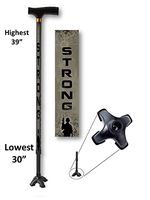 Walking Cane Adjustable T Handle with Footed Cane Tip US Army Strong Military Design