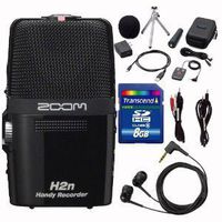 Zoom H2n Handy Handheld Digital Multitrack Recorder Bundle with APH-2n Accessory Pack, SD Card, Earbuds, 1/8-Inch-to-RCA Cable, and 3.5mm Stereo Cable