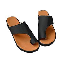 BestWalk Bunion Sandals Orthopedic Premium Toe Corrector Sandals (Black,39)