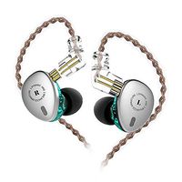KBEAR KB06 in Ear Monitor 2BA 1DD HiFi Earphone Triple Driver in Ear Headphone with Detachable 2 Pin Cable for Worship Band (Silver Green,No Microphone)