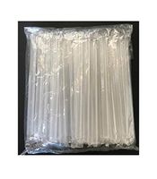 Extra Wide Individually Wrap Boba Bubble Tea Fat Drinking Straws,7-7/8" Long, Transparent, 200 pcs per case (200)