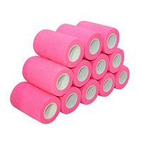 COMOmed Self Adhesive Bandage Wrap 3"x5 Yards First Aid Stretch Sport Athletic Wrap Vet Tapes for Wrist Ankle Sprain and Swelling,Pink(12 Rolls)
