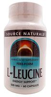 Source Naturals L-Leucine A Free Form Essential Amino Acid Supplement for Energy Support - 60 Capsules
