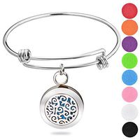 Birthday Gifts for Women, Essential Oil Diffuser Bracelet Aromatherapy Diffuser Locket Stainless Steel Bangle with 8 Colors Pads Romanda Jewelry for Women