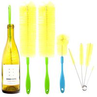 7 Pack Bottle Cleaning Brush Set, 16 inch Extra Long Bottle Cleaning Brush for Beer Bottle Wine Decanter Narrow Neck Bottles and Jugs, Grip Bottle Brush, Straw brush (7 Pack with 2 Extra Long Brushes)