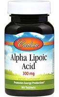 Carlson - Alpha Lipoic Acid, 300 mg, Promotes Energy Production, 90 Tablets