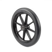 Invacare Caster Assembly, 8 X 1 Inch, 8-Spoke Black, Black Urethane Tire, 7/16 Inch, Bearing, 2-3/8 Inch Hub for Invacare Powerchair Wheelchair