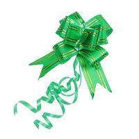 SUPVOX 20PCS Golden Side Design Pull Bows Gift Knot Ribbons String Bows for Wedding Gift Wrapping Car Decoration (Green)
