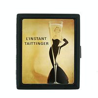 Metal Cigarette Case Vintage Poster D-077 L'Instant Taittinger Flute Champagne Sexy