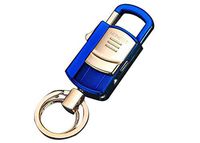 Niniesa 3 in 1 USB Rechargeable LED Lights And Electronic Cigarette Lighter (2 Extra Key Rings and Gift Box) GIFT Car Keychain for Men and Women (Blue)