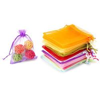 WenTao 100PCS Organza Gift Bags, 4x4.72" Mixed Color Wedding Favor Bags with Drawstring, Premium Candy Jewelry Pouch Party Wrap