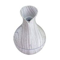 esonmus Ultrasound Aroma Diffuser, Mini Mute USB Air Humidifier, Creative Vase Wood Grain Household Humidifier, Bedroom Essential Oil Aromatherapy Machine for Home Office, 130ml (Grey White)