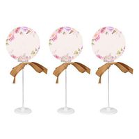 NUOBESTY Tall Table Number Holder 3Pcs, 3.8 x 9.8 Inch Plastic Rotatable Place Card Holder with Stands Seat Decor Clip Memo Photo Display for Hotel Wedding Party Restaurant - Beige