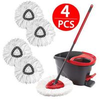 4 Pcs 4/2/1X Replacement Heads Easy Cleaning Mopping Wring Spin Mop Refill Mop O-Cedar