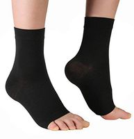 HHMAI Medical Plantar Fasciitis Sock,Breathable Compression Foot Sleeves,1 Pair(Black, M)