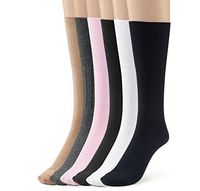 Silky Toes Women's Diabetic 6Pk Premium Soft Non-Binding Cotton Dress Socks (10-13, Black/Grey/Navy/Tan/White/Pink -6 Pairs)