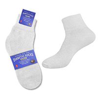 6 Pairs of Health Support Diabetic Ankle Circulatory Socks, Non-Binding & Loose Fit (Mens 10-13/ Fits Men's Shoe Size 7-12, White)