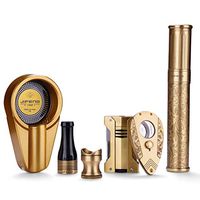 Portable Cigar Box Cigar Knife Cigar Scissors Lighter Ashtray 5 Sets for Cigar Enthusiasts