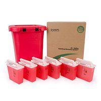 30-Gallon Takeaway Recovery System with SIX COVIDIEN 5-Quart SHARPS CONTAINERS - SHARPS-83061