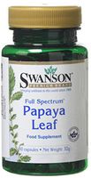 Swanson Papaya Leaf Digestive Health Plant-Based Enzymes Digestion Health Support Supplement (Powdered Papaya Leaf) 400 mg 60 Capsules
