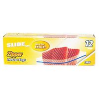 Slide Plus Zipper Freezer Large Bags (12 Bags)
