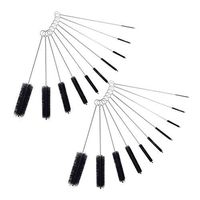 Maikouhai 2 Set Cleaning Brushes, Nylon Cleaning Brushes Bottle Milk Hose Teapot Nozzle Espresso Machines Water Pumps Drinking Straws Glasses Keyboards Jewelry Cleaning Tool - Long 8 Inch