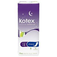 Kotex Natural Balance Overnight Pads, Double Pack, Overnight, 28 ea 1 ea