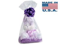 BOPP Clear Cellophane Bags Basket Bags Cello Gift Bags Gusset Style Bag 7 in. X 4 in X 18 in. 10 Pack