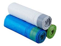 Besli 0.8-1.2 Gallons Drawstring Strong Trash Bag Garbage Bag (120 Bags(0.8-1.2 Gallon), White/Blue/Green)