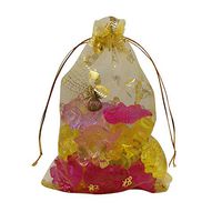 MELUOGE 100pcs 5X7 Inches Organza Drawstring Jewelry Pouches Bags Party Wedding Favor Gift Bags Candy Bags (Gold Butterfly)