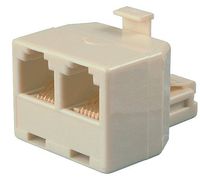 Allen Tel AT202-4 4 Conductor, 6 Position Plug with two 4 Conductor 6 Position Jacks T Adapter, Ivory
