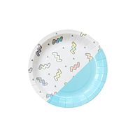 Bash Party Goods 100108 Disco Diamond Paper Plates, 7", Pastel Blue