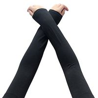 SEADEAR Unisex Outdoor Anti UV Sun Protection Ice Silk Arm Cooling Sleeves Arm Sleeves for Cycling Sports Basketball Golf(Black)