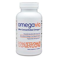 OmegaVia Ultra Concentrated Omega-3 Fish Oil, 60 Ct, High Potency – 1105 mg Omega-3 Oil per Pill, 3X More Omegas Than Regular Fish Oil, Triglyceride Form, High EPA Formula w/DHA & DPA, IFOS Certified