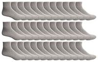 Yacht & Smith King Size Cotton Diabetic Crew & Ankle Socks, Loose Fit Top Non-Binding Medical Socks (36 Pack Gray Ankle, King (13-16))
