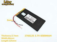 3lines 3.7V 600mAh 3766125 Lithium Polymer Ion Rechargeable Battery Lithium Polymer Li-Po Battery for MP4 GPS MP3 Bluetooth Stereo DIY Gift