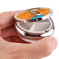 DISNEY COLLECTION Pill Box 3 Compartment Clubhouse Wallpaper Tvshow Comics Cute Goofy Round Metal Silver Button Medicine Organizer Box Convenient Jewelry Box Vitamin Fish Oil Supplement Gift