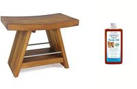AquaTeak Patented 24" Asia Teak & Stainless Shower Bench with Shelf & AquaTeak Premium Teak Oil