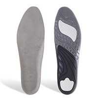 Massaging Gel Insoles, All-Day Shock Absorpting and Ventilated Shoe Inserts for Sports Walking Running, Comfortable Cushioning for Men and Women, Grey, S