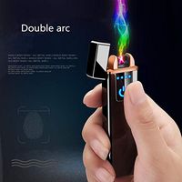 New USB Fingerprint Sensing Windproof flameless Plasma Double Arc Charging lighters